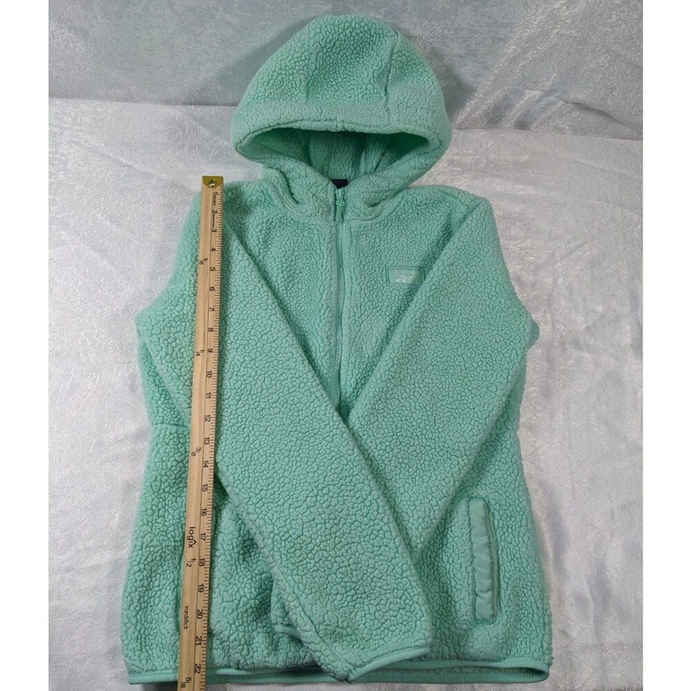 Reebok Girls L 14/16 Mint Green Sherpa Fleece Hooded Full Zip Jacket Pockets - Picture 4 of 8